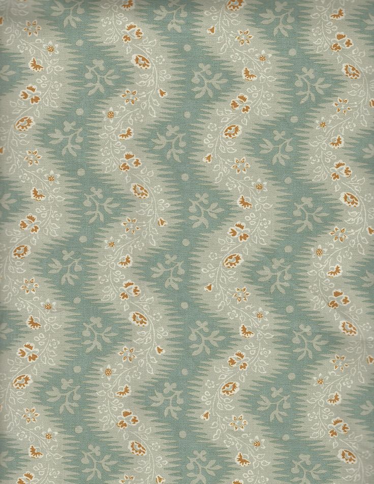 La Folie Fabric by Fleurons d'Hélène in Eau de Nil