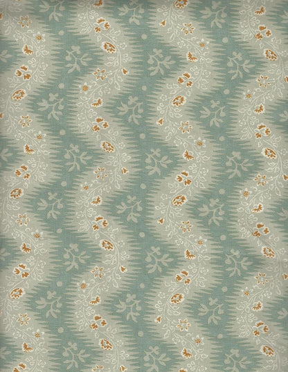 La Folie Fabric by Fleurons d'Hélène in Eau de Nil