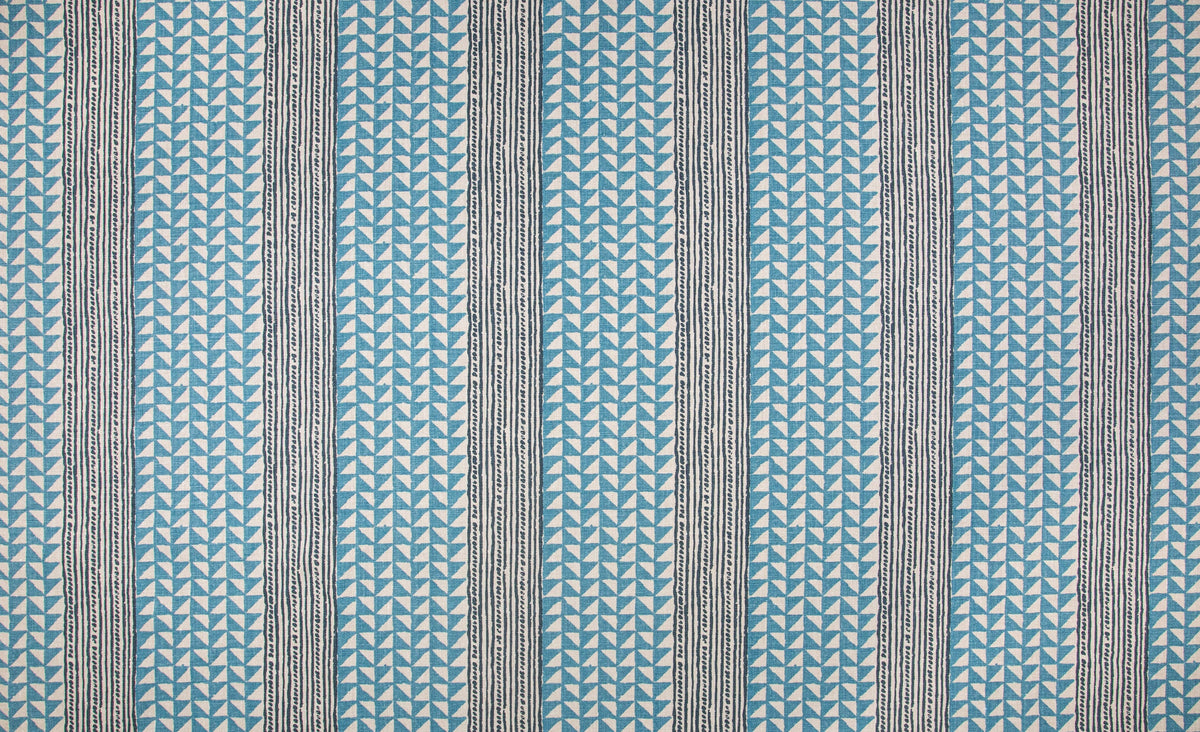 Aegean Stripe Fabric by Carolina Irving in Sea/Indigo