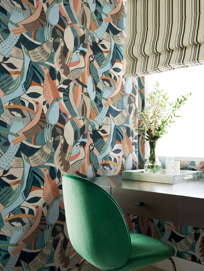 Fauvist Flock Wallpaper