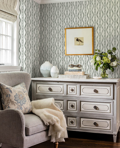 Rhys IKAT Stripe Wallpaper