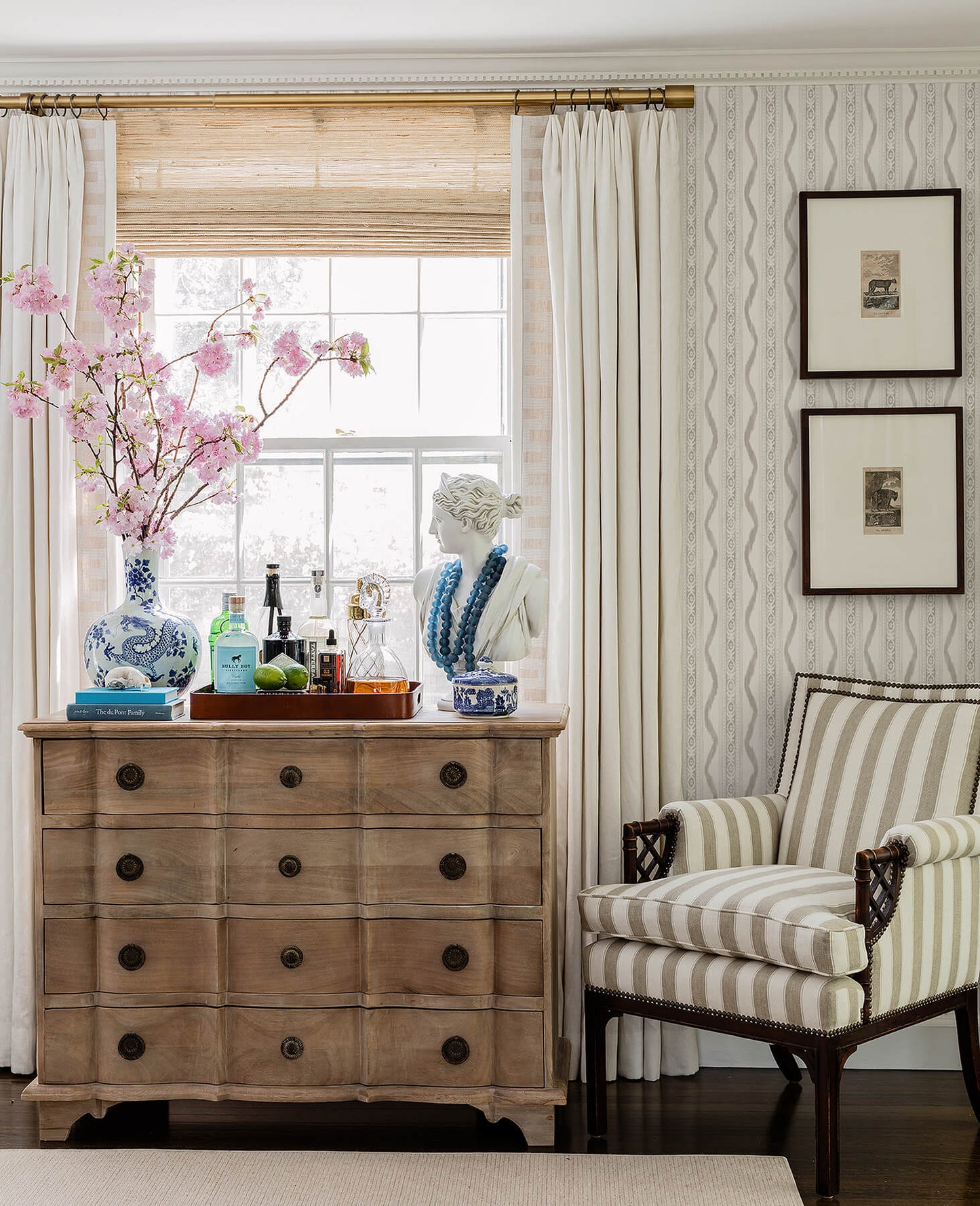 Rhys IKAT Stripe Wallpaper