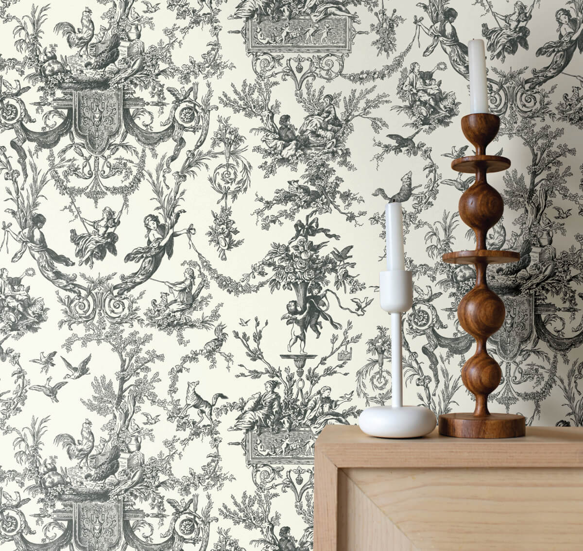 Old World Toile Wallpaper