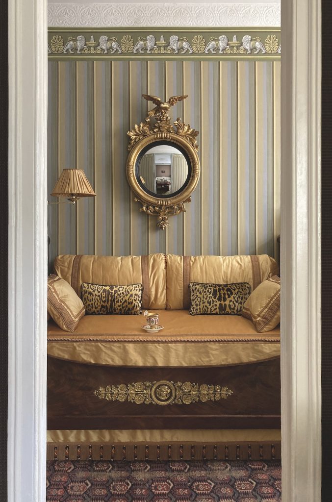 Arthur and Robert Stripe Wallpaper by Adelphi Paper Hangings, room setting