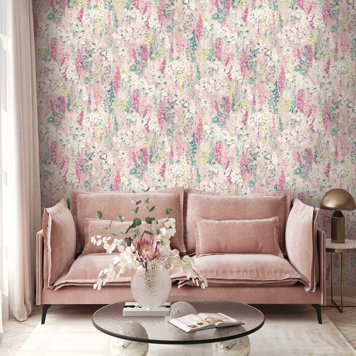 Wilderness Shell Pink wallpaper by Woodchip & Magnolia