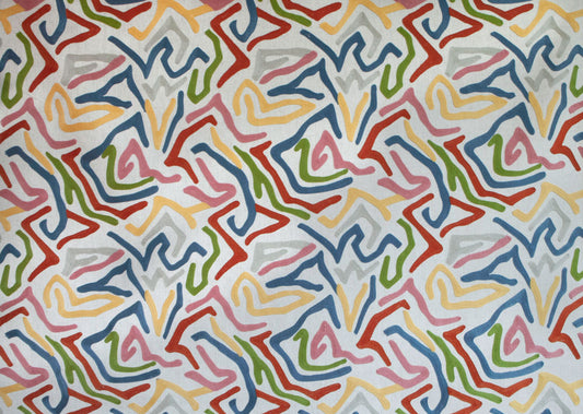 African Embroidery Fabric by Titley & Marr in Light- Multi