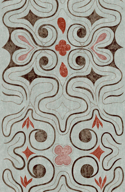 Ainu Wallpaper by Mia Reay in Wisteria Blue