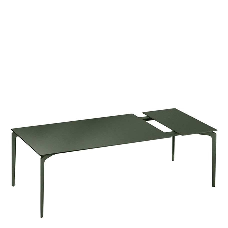 Allsize Extendable Dining Table Rectangle 161 by JANUS et Cie in Dark Green