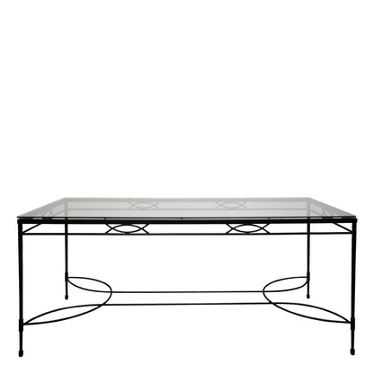 Amalfi Glass Top Dining Table Rectangle 183 by JANUS et Cie in Slate