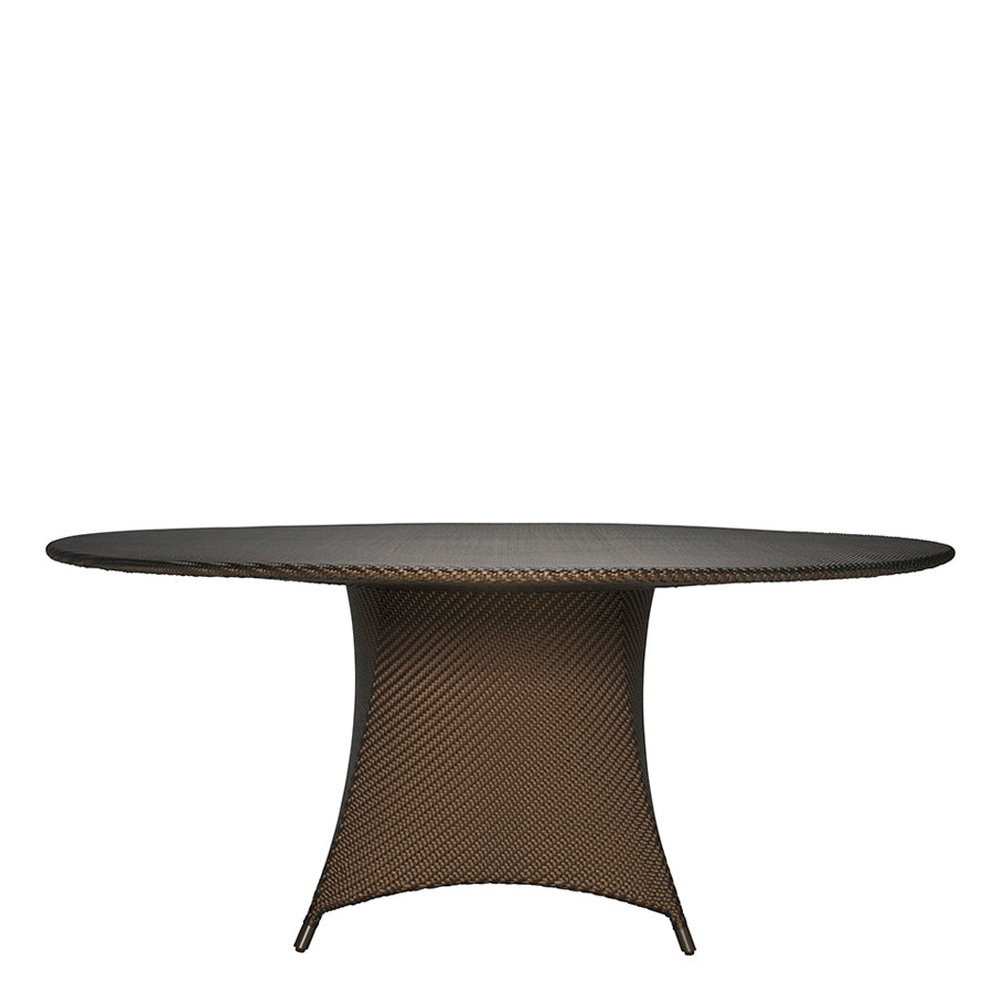 Amari Fully Woven Dining Table Round 180 by JANUS et Cie in Bronze