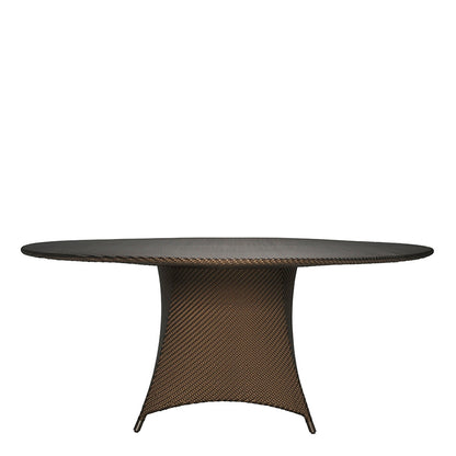 Amari Fully Woven Dining Table Round 180 by JANUS et Cie in Bronze