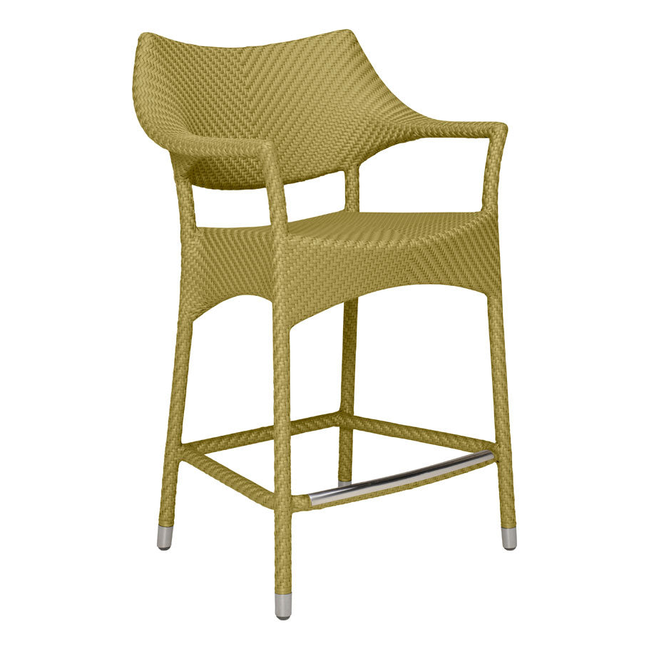 Amari Counter Stool With Arms by JANUS et Cie in Bamboo Green