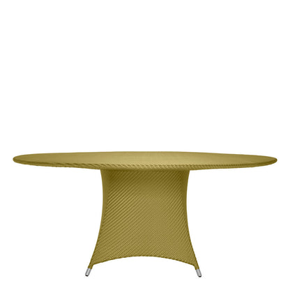 Amari Fully Woven Dining Table Round 180 by JANUS et Cie in Bamboo Green