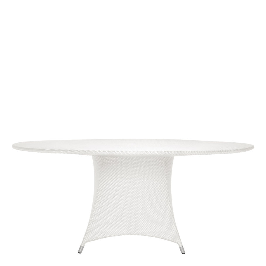 Amari Fully Woven Dining Table Round 180 by JANUS et Cie in Nimbus