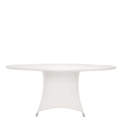 Amari Fully Woven Dining Table Round 180 by JANUS et Cie in Nimbus