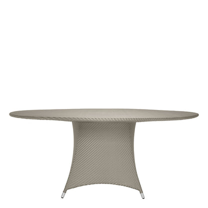 Amari Fully Woven Dining Table Round 180 by JANUS et Cie in Palladium Twill