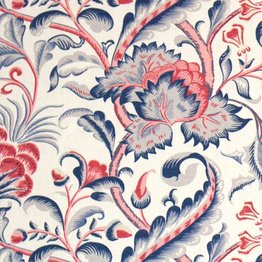 Amberley Fabric by Titley & Marr in Indigo, Rose & Dove