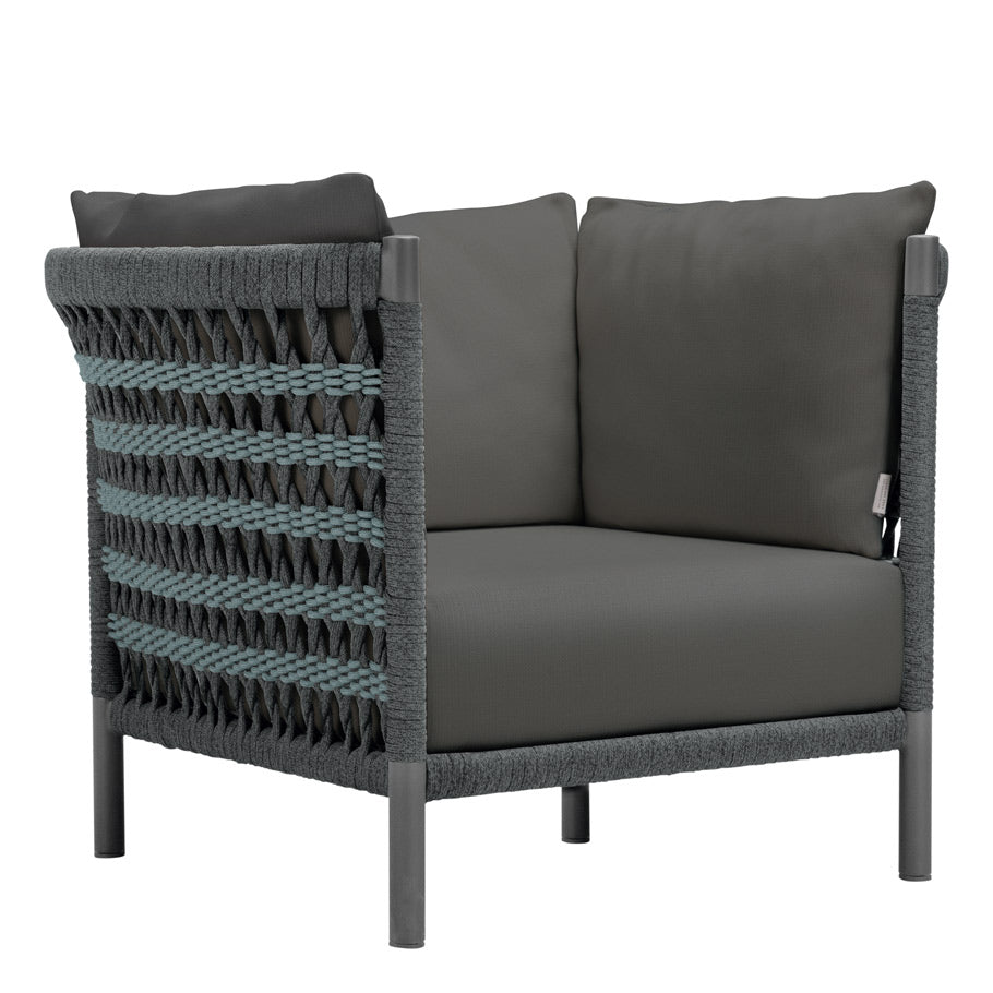 Anatra Lounge Chair by JANUS et Cie in Oxford/Cyan