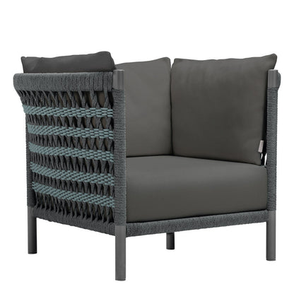 Anatra Lounge Chair by JANUS et Cie in Oxford/Cyan