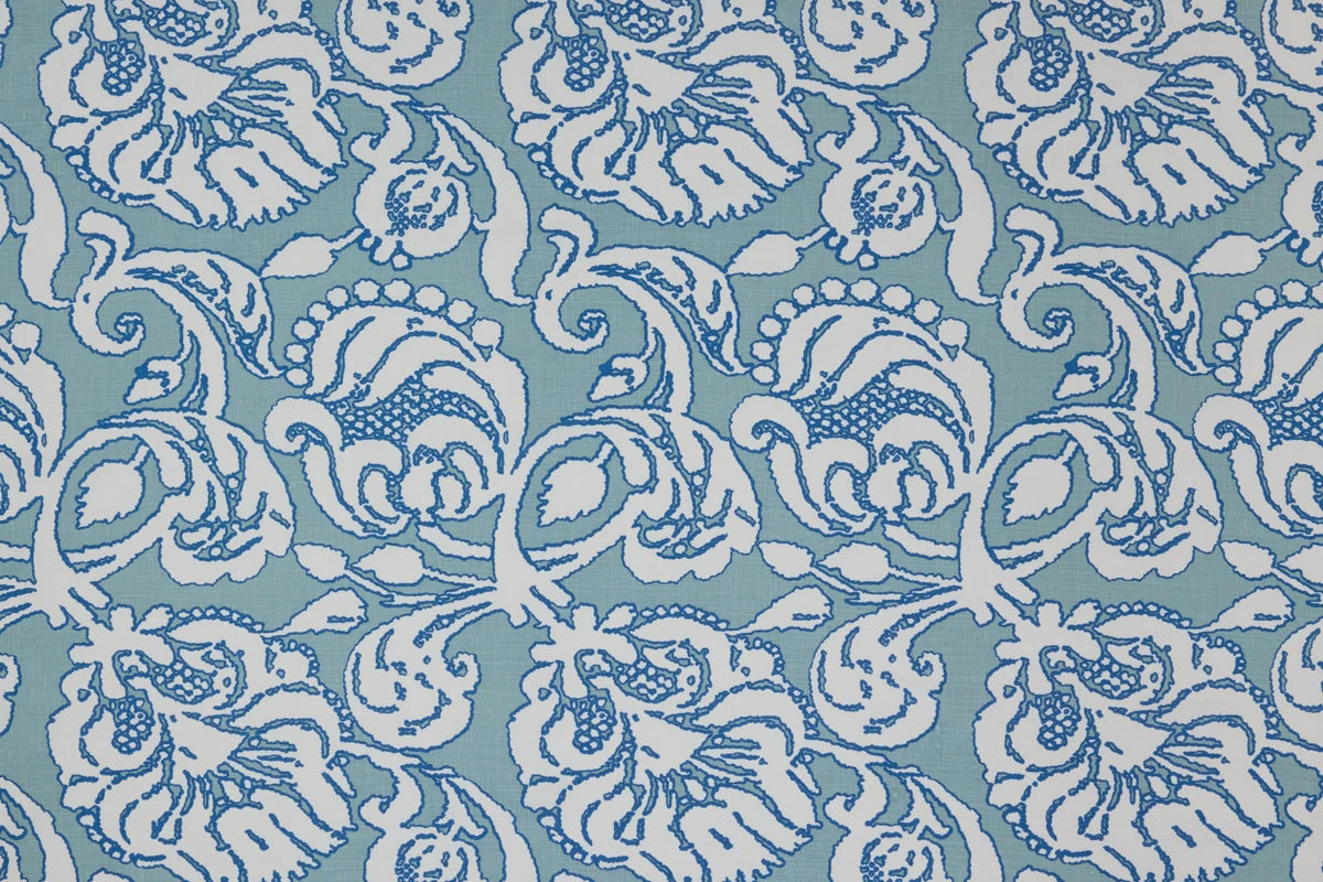 Anna Fabric by Christopher Farr Cloth in Aqua colorway