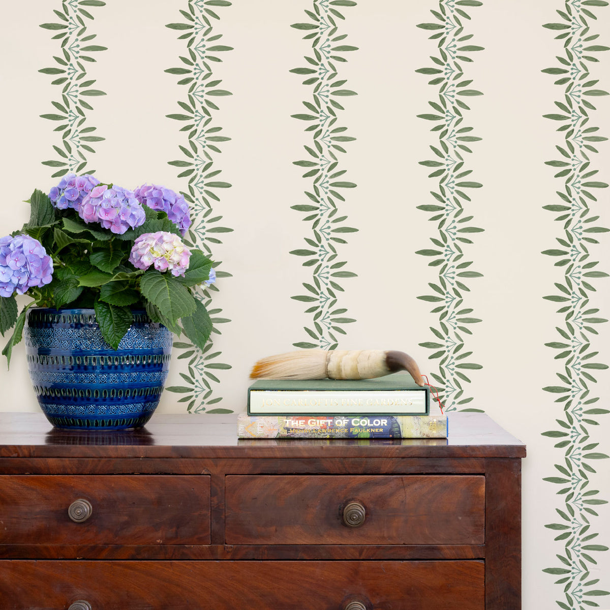 Anne Wallpaper by Ferrick Mason in Green