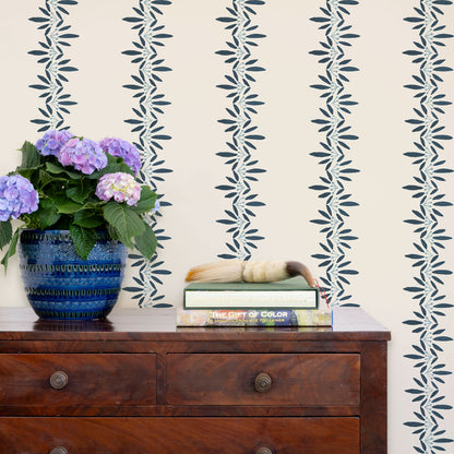 Anne Wallpaper by Ferrick Mason in Navy