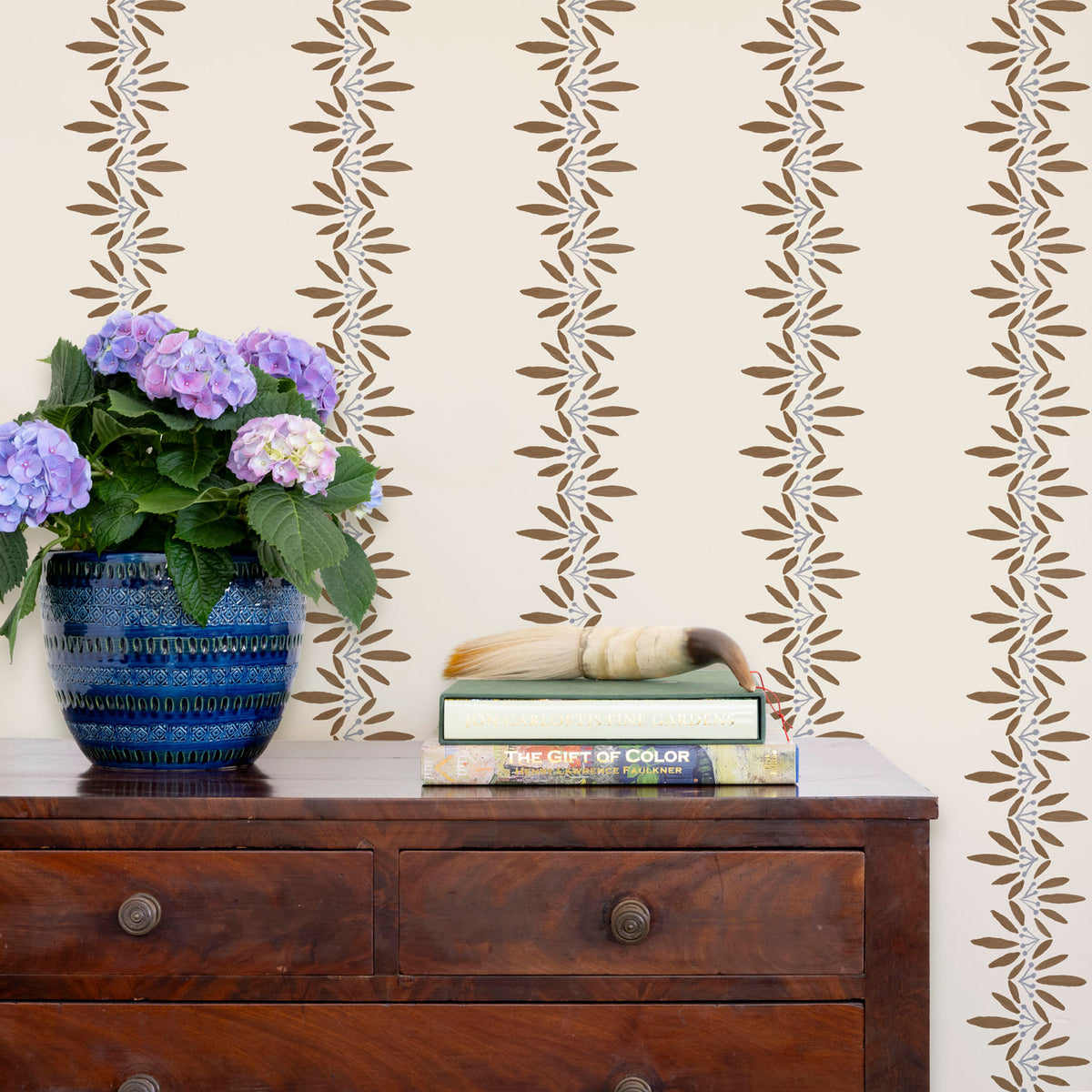 Anne Wallpaper by Ferrick Mason in Pepper Periwinkle