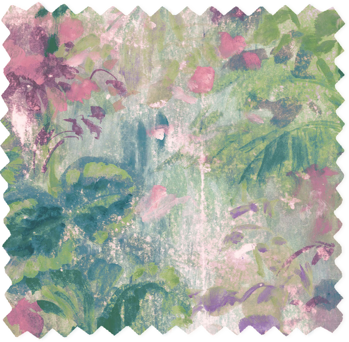 Aquarelle Blossom Pink Linen Fabric