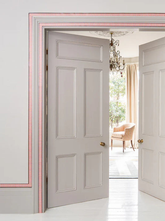 Audrey Wallpaper Border Wallpaper by Studio Atkinson in Blue/Red