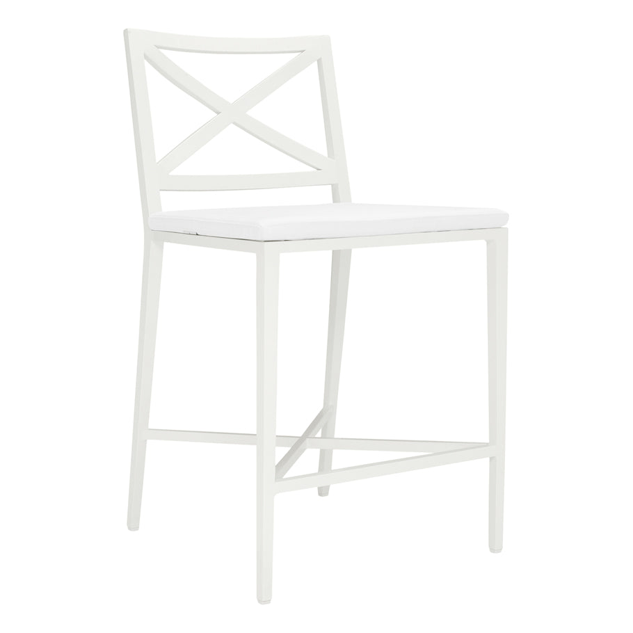 Azimuth Cross Counter Stool by JANUS et Cie in White Vermouth