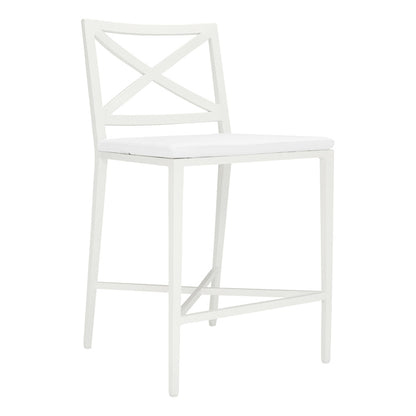 Azimuth Cross Counter Stool by JANUS et Cie in White Vermouth