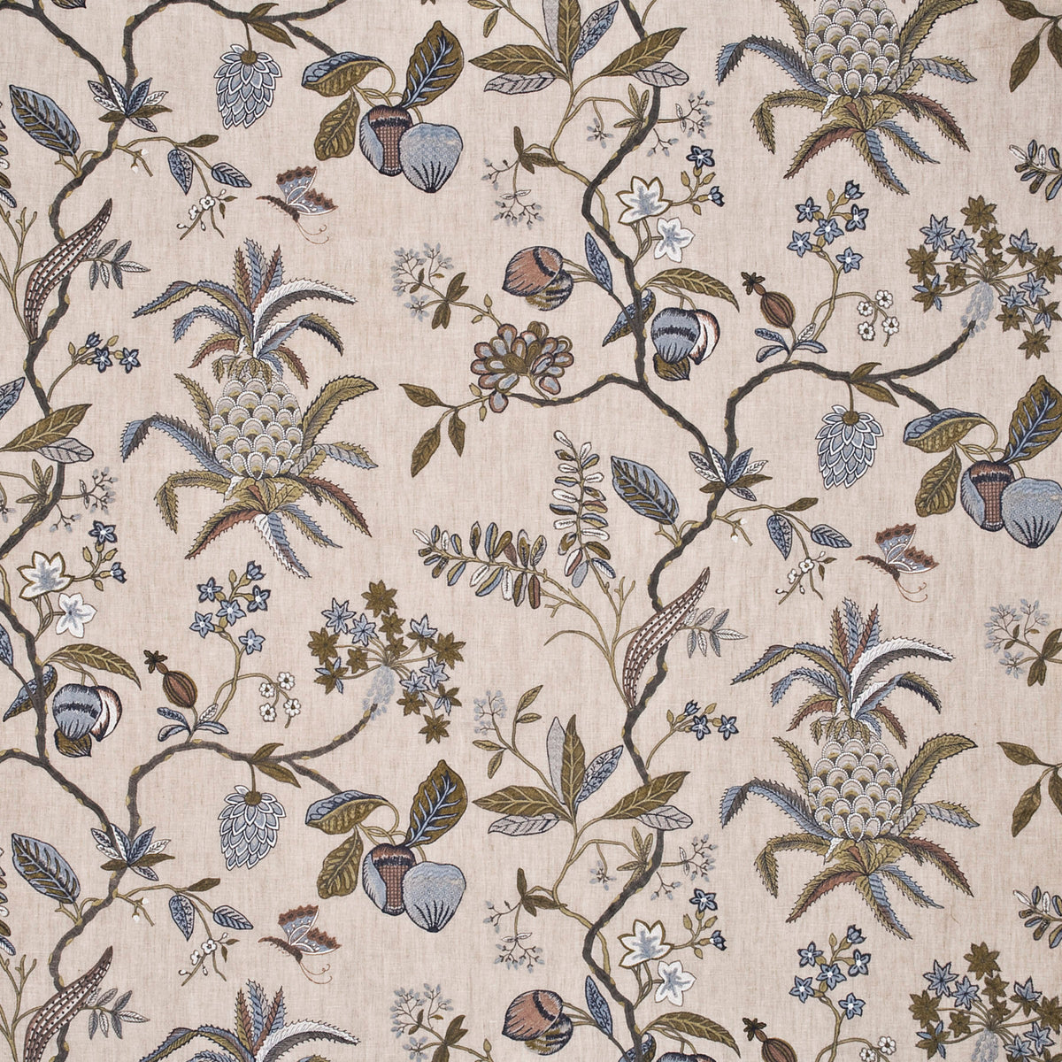 Exotic Pineapple Linen - Sage/Dove