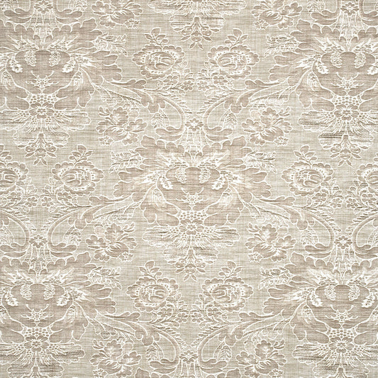 Hartbury Damask Fabric by G P & J Baker in Ivory