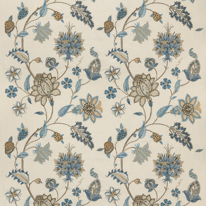 Baker's Indienne Embroidery Fabric by G P & J Baker in Soft Blue