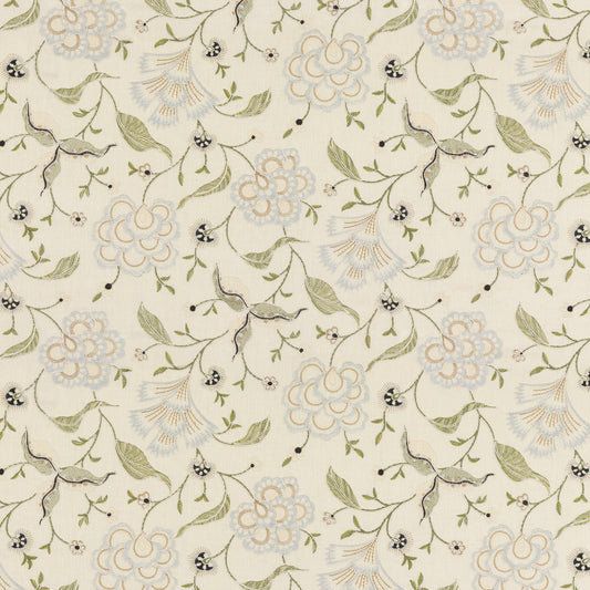 Lamorna Embroidery Fabric by G P & J Baker in Linen