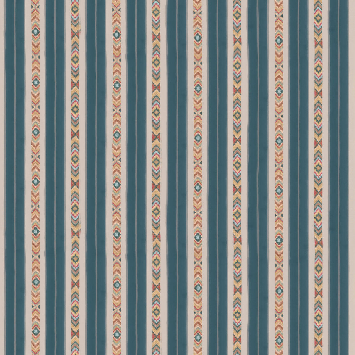 Ashlar Stripe Fabric by G P & J Baker in Blue
