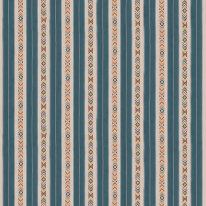 Ashlar Stripe Fabric by G P & J Baker in Blue