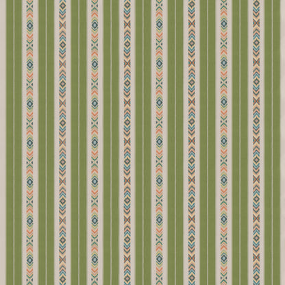 Ashlar Stripe Fabric by G P & J Baker in Emerald
