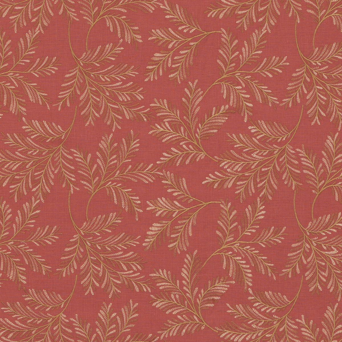 Chelsea Fern Fabric by G P & J Baker in Red