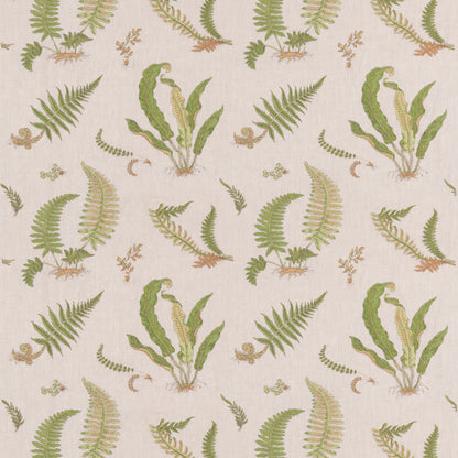 Ferns Embroidery Fabric by G P & J Baker in Green/Natural