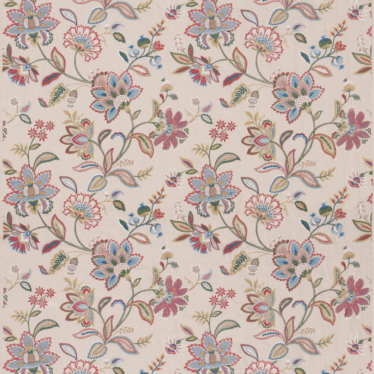 Langley Fabric by G P & J Baker in Red/Blue