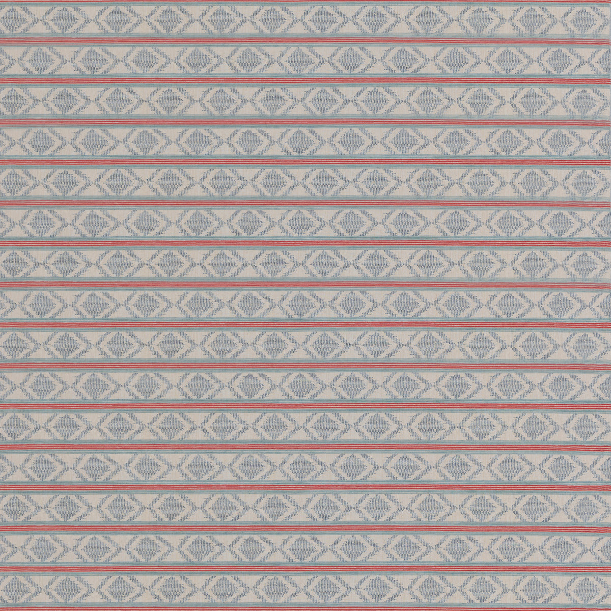 Burford Stripe Fabric by G P & J Baker in Red/Blue