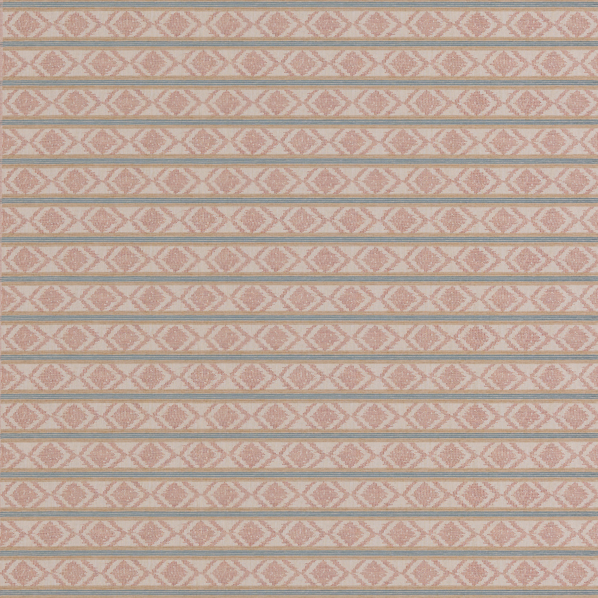Burford Stripe Fabric by G P & J Baker in Coral/Aqua