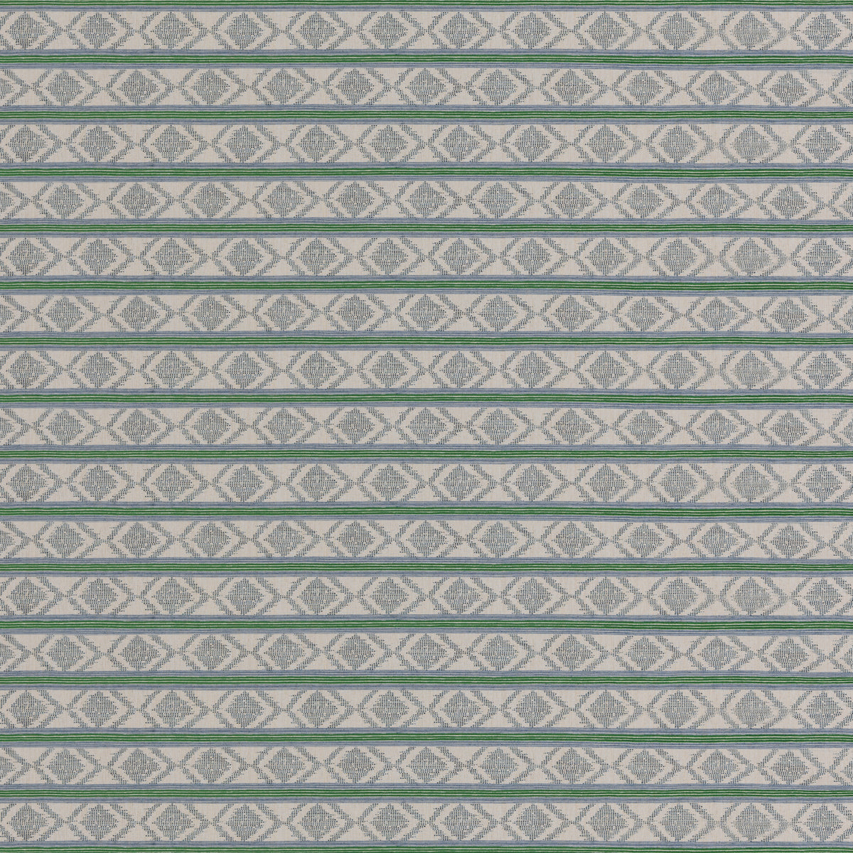 Burford Stripe Fabric by G P & J Baker in Blue/Green