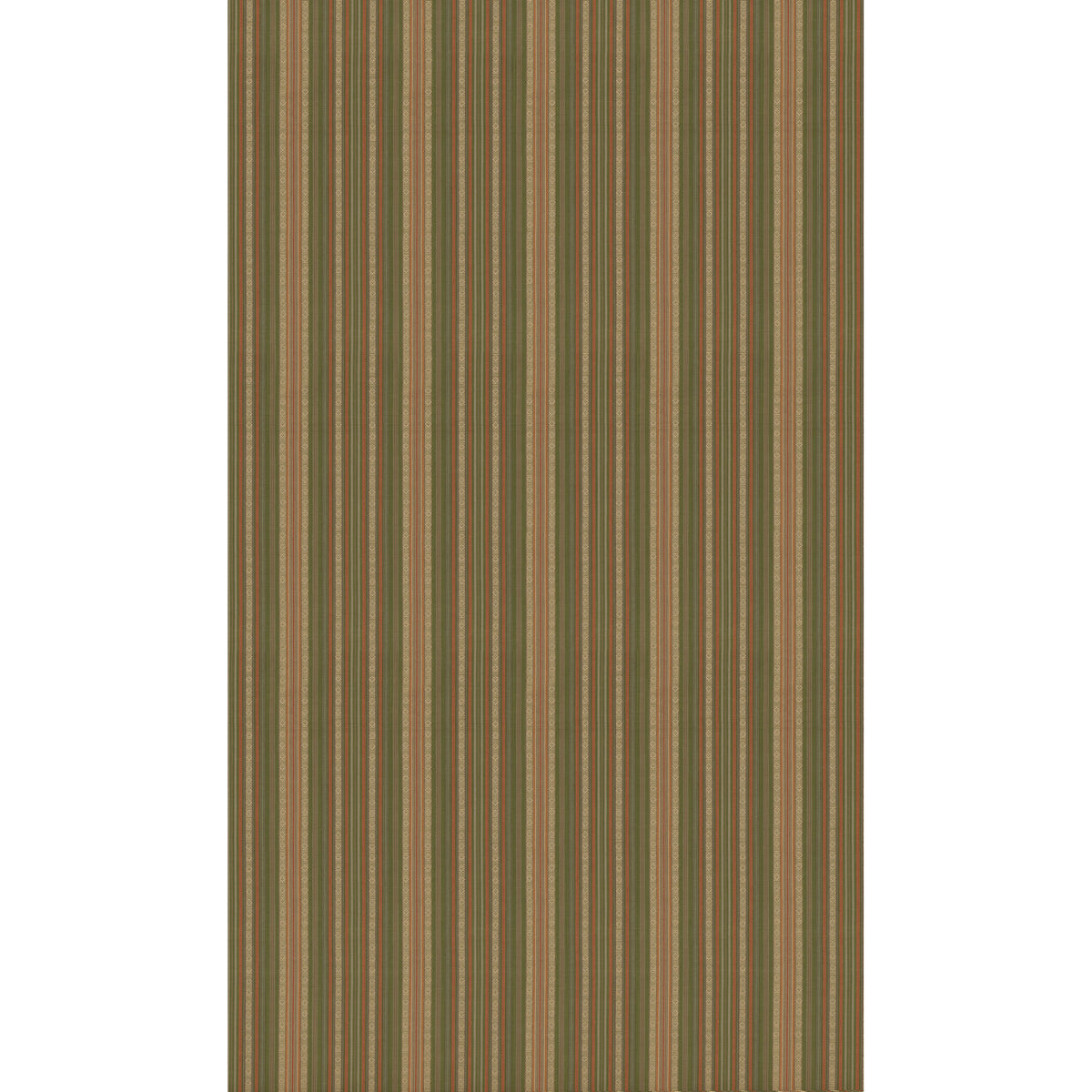 Symington Stripe Fabric by G P & J Baker in Green/Coral