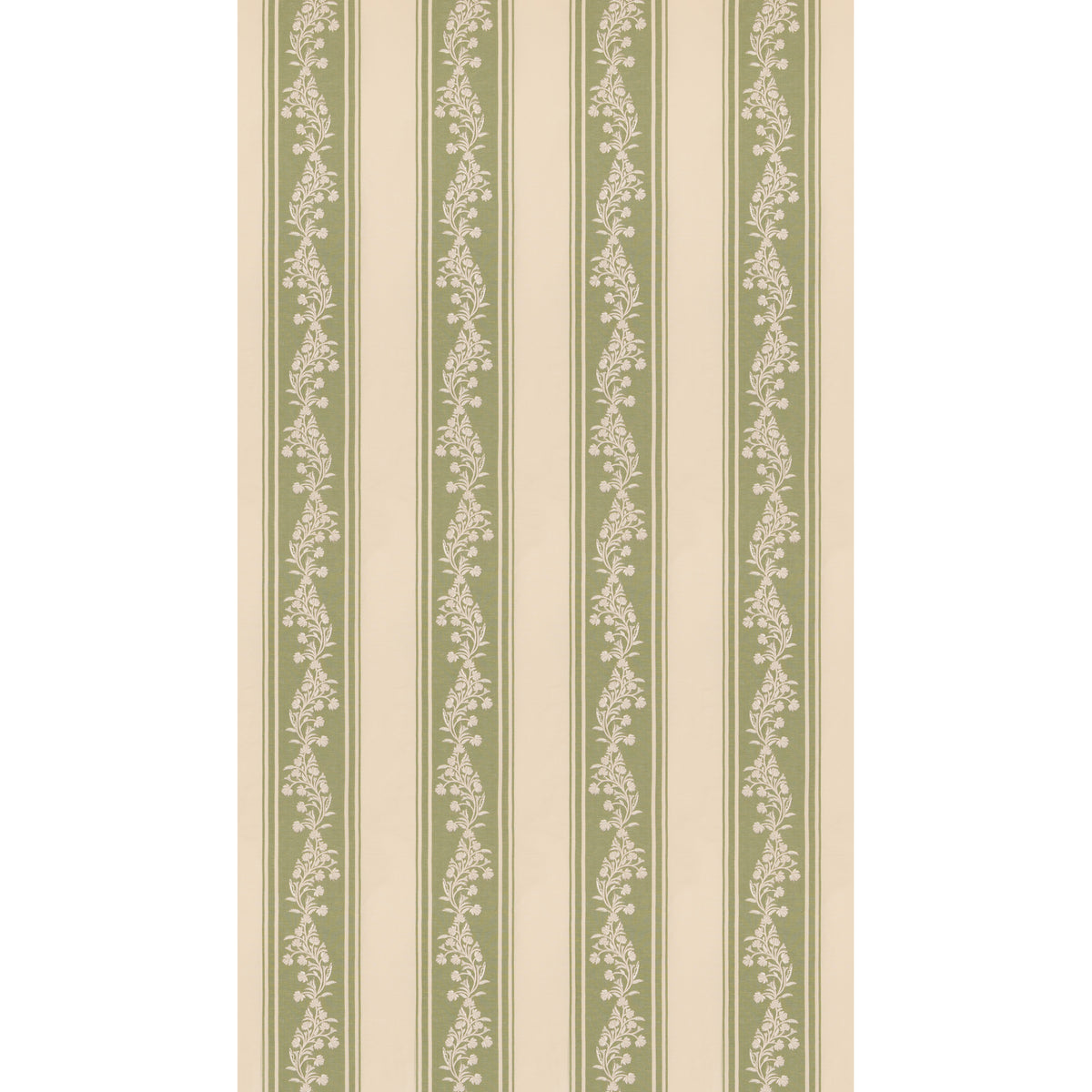 Aldbury Stripe Fabric by G P & J Baker in Green