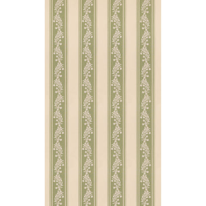 Aldbury Stripe Fabric by G P & J Baker in Green
