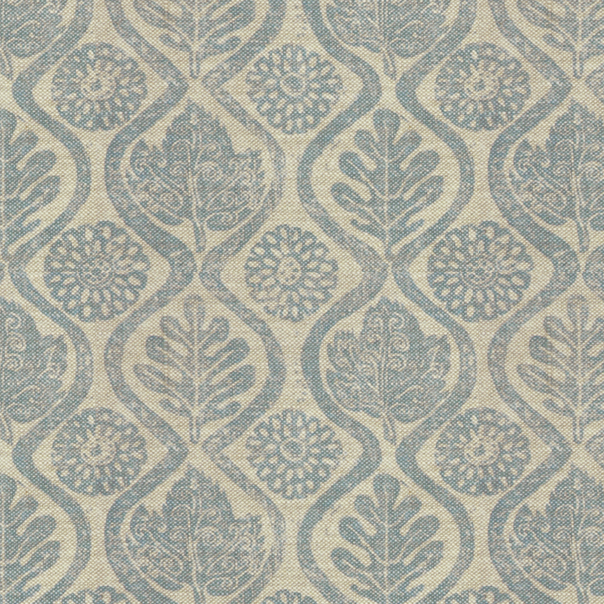 Oakleaves - Blue/Oatmeal
