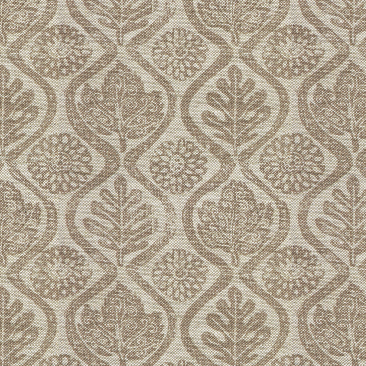 Oakleaves Fabric by Blithfield in Taupe/Oat