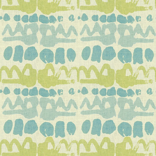 Altamira Fabric by Lee Jofa in Lime/Blue